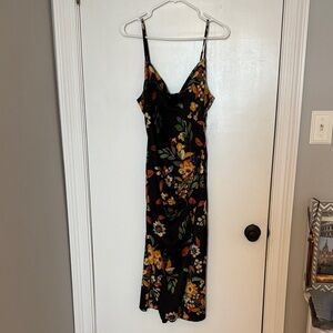 Re:named- Floral Black Dress- size medium- NWOT